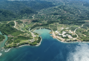 Aerial view of Papua New Guinea coastal regions